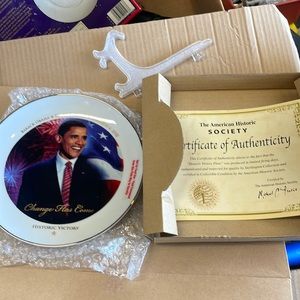 Barack Obama Historic Victory Commemorative Collectible Decorative Plate  2008